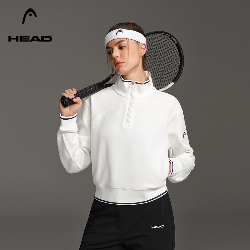 HEAD海德半开襟复古运动卫衣女