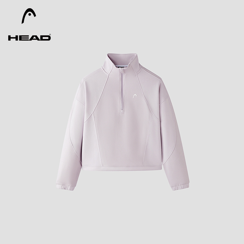 HEAD海德半开襟立领短款卫衣女