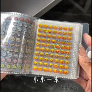 饰ins风手账贴纸镭射美甲贴纸收纳册D 迷你deco贴纸本可爱小鼻嘎装