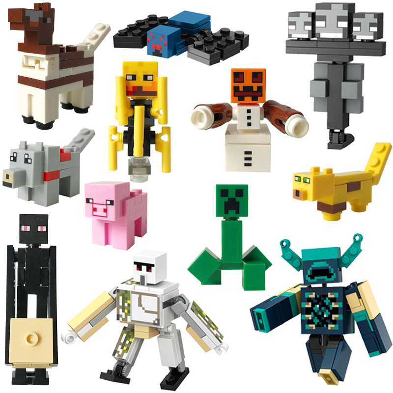 适用于乐高我的世界循声守卫幽匿古城方块监守者下界合金积木人仔