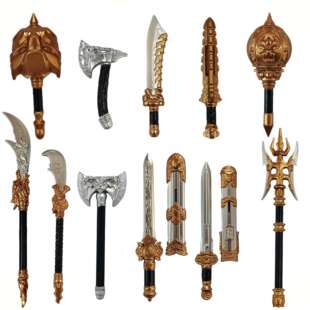 适用于乐高青龙偃月刀倚天剑三国积木人仔武器方天画戟零配件玩具