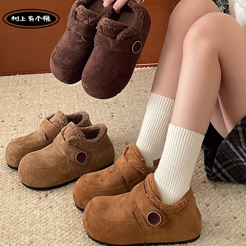 树上有个桃复古厚底勃肯鞋女2025冬季新款百搭魔术贴加绒保暖棉鞋,女鞋,棉鞋,淘宝优惠券,粉丝福利购,淘宝优惠卷