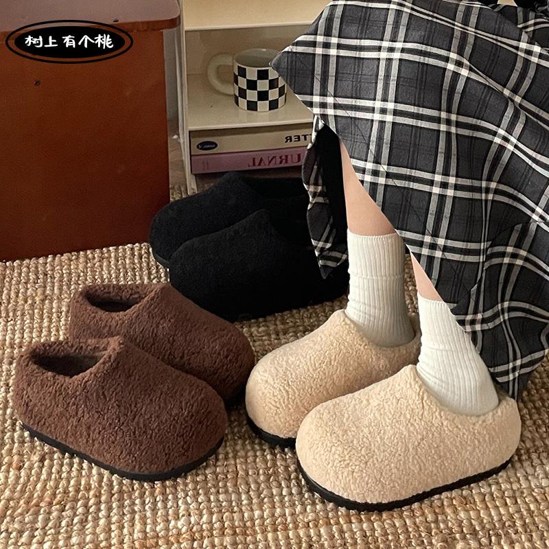 树上有个桃毛毛拖鞋女勃肯棉拖鞋