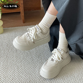 单鞋 树上有个桃百搭小白鞋 厚底增高板鞋 运动休闲鞋 女2025秋季 新款