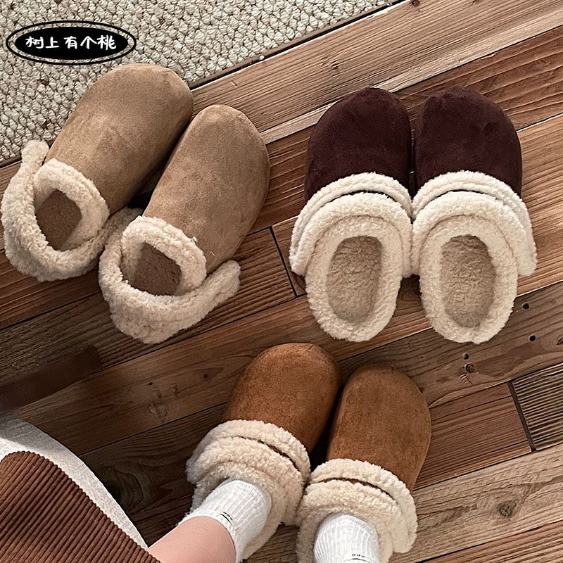 树上有个桃厚底勃肯鞋女2025冬季新款百搭外穿加绒毛毛鞋棉拖鞋子,女鞋,毛毛鞋,淘宝优惠券,粉丝福利购,淘宝优惠卷