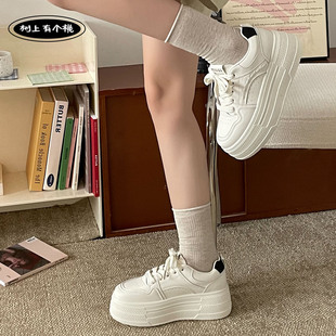 增高面包小白鞋 树上有个桃厚底板鞋 百搭运动休闲鞋 新款 女2026春季