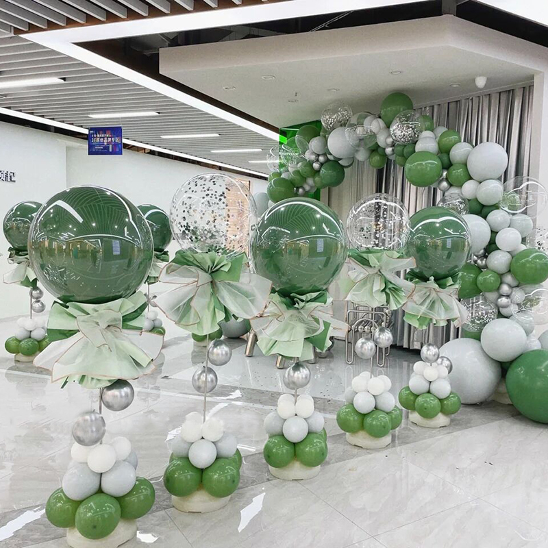 国庆节牛油果气球立柱汽车4s店商场店铺开业店庆活动装饰场景布置
