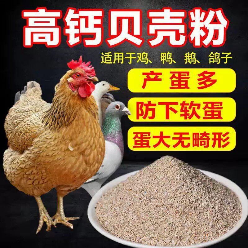 饲料贝壳粉鸡用喂鸡芦丁鸡鹌鹑专用鹦鹉兽用高钙补鸽子保健沙骨粉