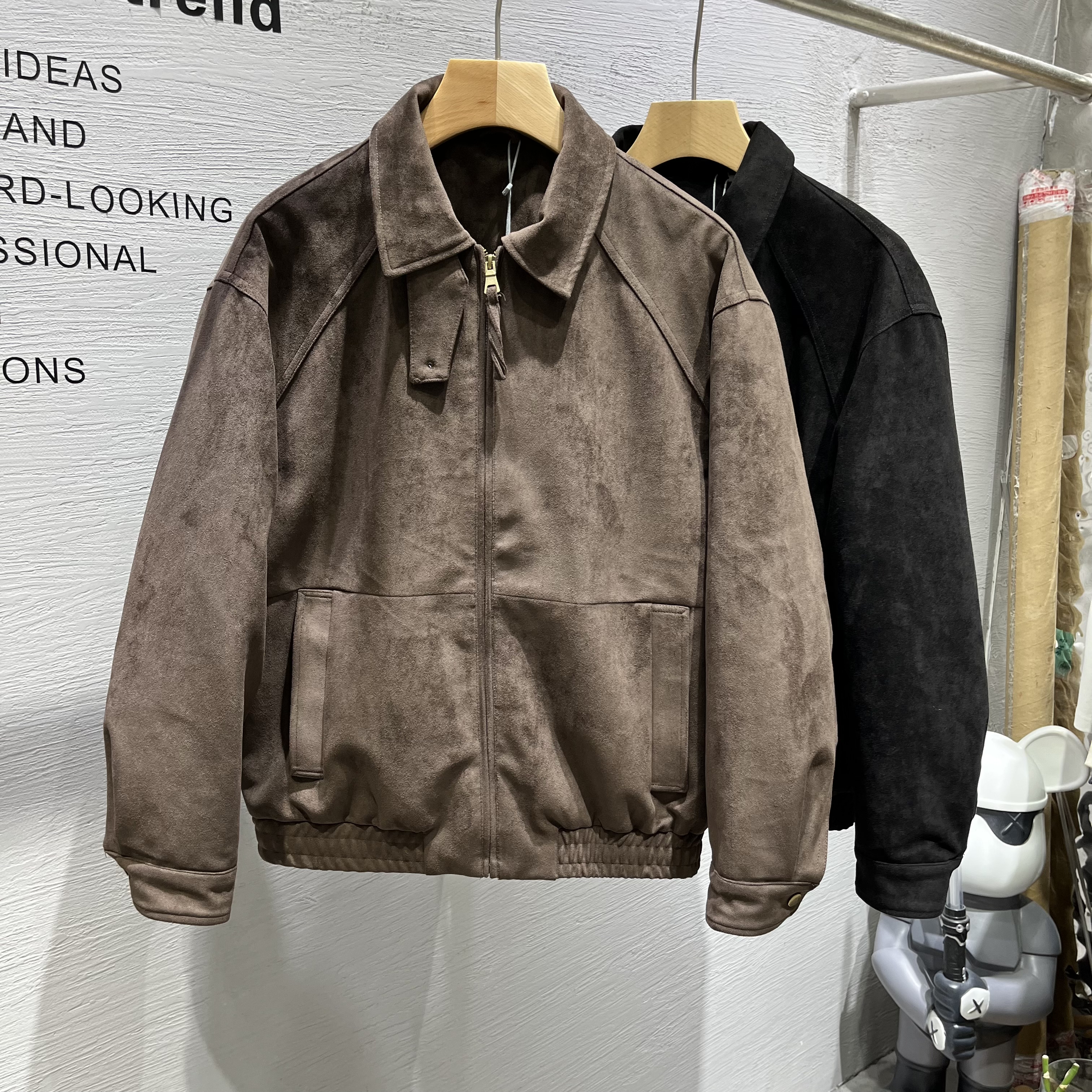 冬季新款韩版休闲短款羽绒服男鹿皮绒加厚保暖夹克外套潮流帅上衣