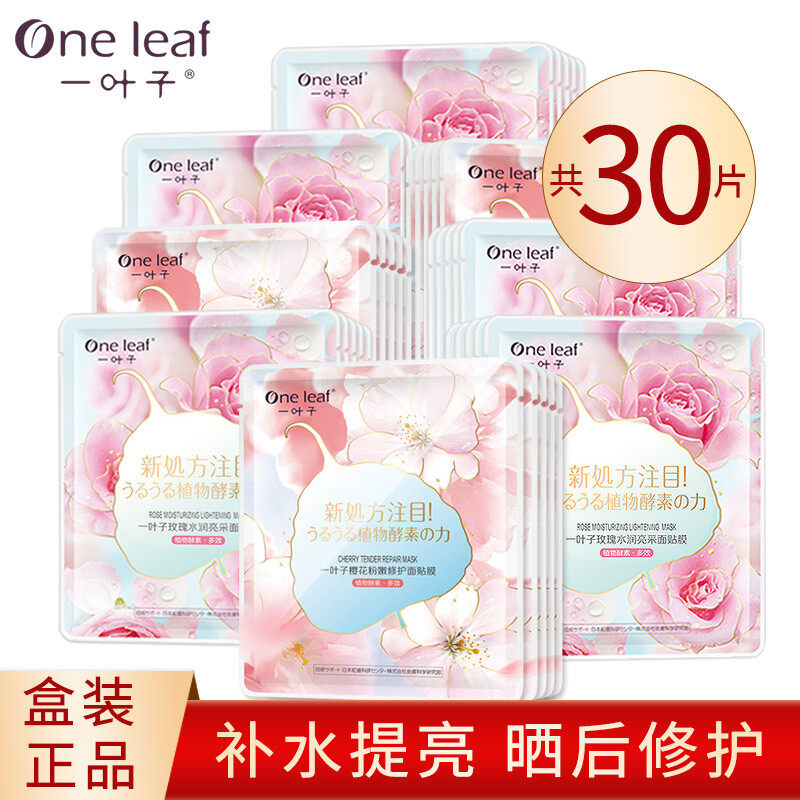 一叶子面膜女补水保湿提亮肤色收缩毛孔学生男官方旗舰店正品