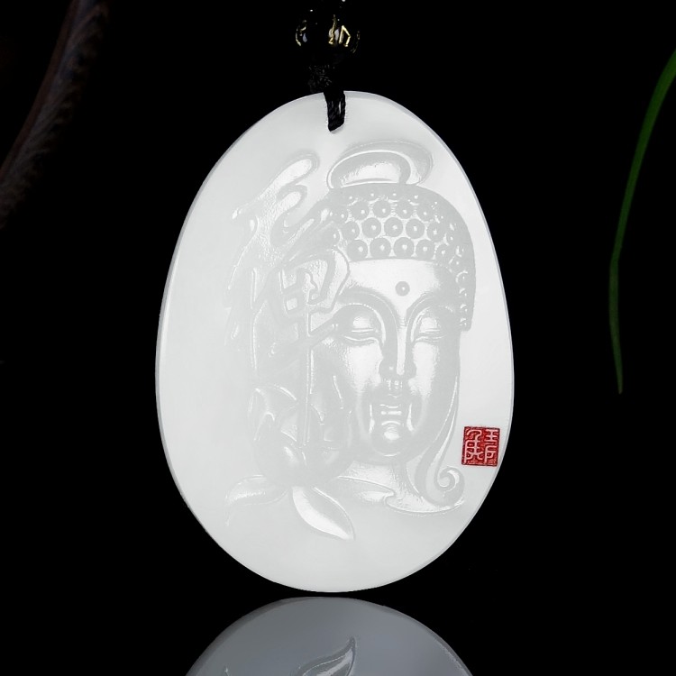 天然和田玉佛祖悟禅玉佩佛吊坠禅意悟道佛玉牌男女挂件项链