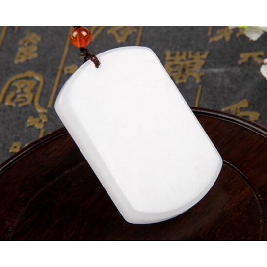 新疆和田玉牌子挂件籽料羊脂白玉挂牌男女款平安无事牌无暇吊坠