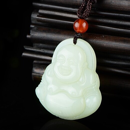 和田玉佛公吊坠观音玉坠笑佛菩萨项链玉坠男女款平安牌玉佛玉挂件