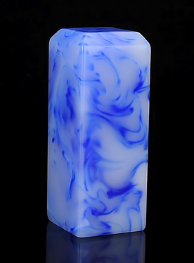 天然新疆和田玉青花玉印章书画姓名章藏书章文房镇尺压纸手把件