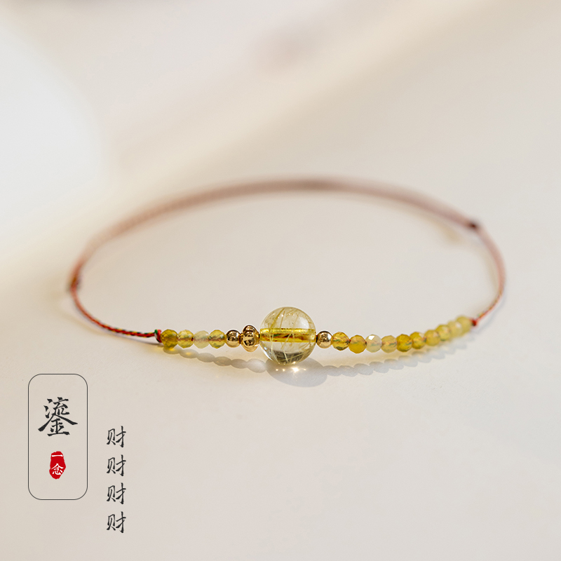 【秋冬特惠】小金发晶粉草莓晶紫水晶日韩细闪珠文艺女编织手绳