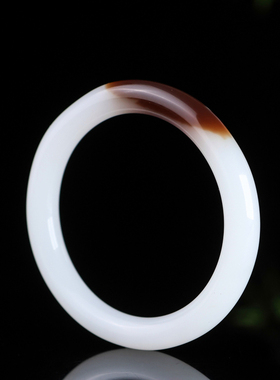 天然和田玉糖料圆条手镯女款糖玉籽料宫廷风福镯玉镯子少女手镯