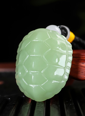 天然和田玉青白玉龟壳手把件富甲天下玉石把玩件籽料挂件把件