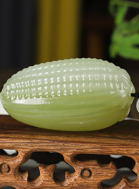 天然和田玉籽料玉米手把件精雕玉包谷穗把玩件岁岁平安玉石挂件