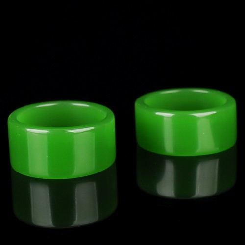 天然新疆和田玉碧玉戒指指环扳指菠菜绿男女款尾戒戒指指环戒指