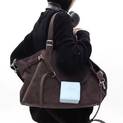 小众平替麂皮棕多形态托特包