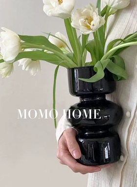 MOMO HOME家居小红书欧式复古玻璃花瓶个性创意客厅办公室