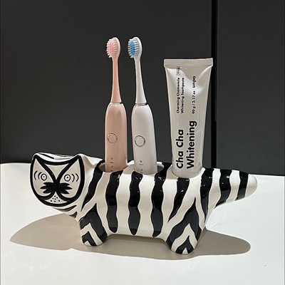 MOMO陶瓷抽象猫咪电动牙刷架家用
