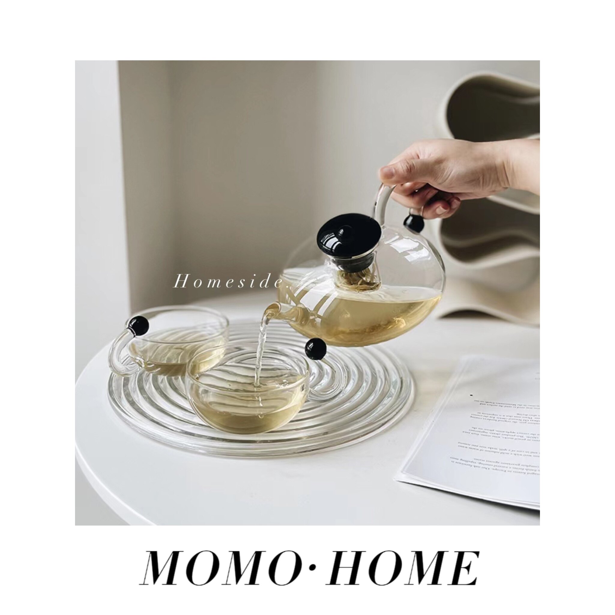 MOMO HOME家居 网红创意玻璃茶壶 耐热玻璃可电陶炉 明火加热