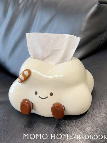 MOMO·可爱云朵抽纸盒陶瓷纸巾盒家用茶几桌面家饰软装搭配套装SW