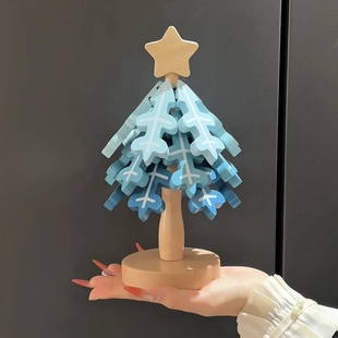 MOMO高级感圣诞树隔热垫餐桌摆件创意一棵树实木防烫锅垫折叠杯垫