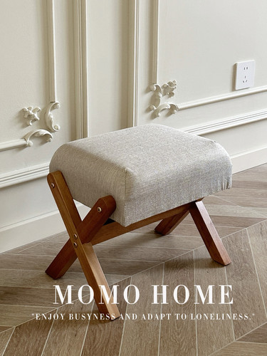 MOMO HOME家居实木软包凳子换鞋凳沙发垫脚凳门口换鞋凳