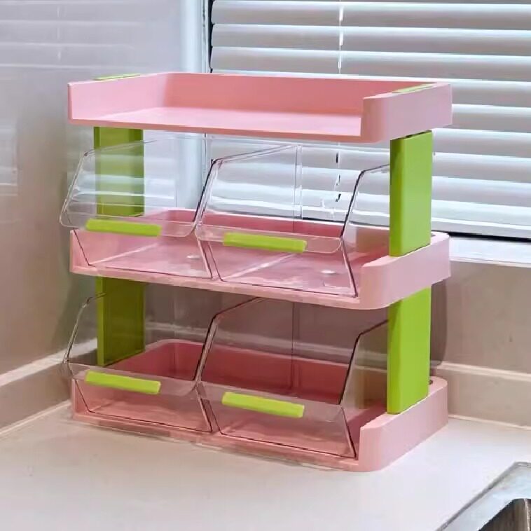 MOMO HOME多巴胺桌面收纳盒办公室茶包置物架多功能防尘速溶PH