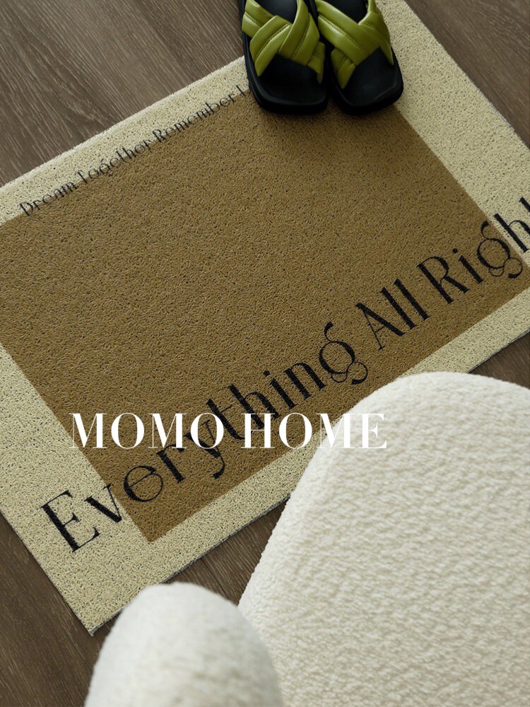 MOMO HOME小红书复古简约风地垫丝圈可冲洗除尘脚垫入户门可剪裁