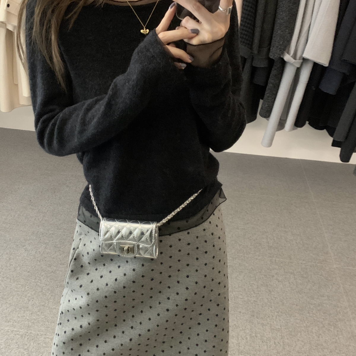 noodle面条家-打底超美韩系网纱拼接百搭套头打底针织毛衣N20221