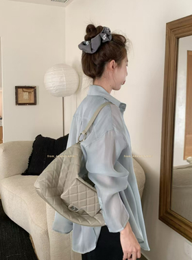 ARAN PLAMM-小香风hobo菱格托特包大容量单肩包(配两条肩带)