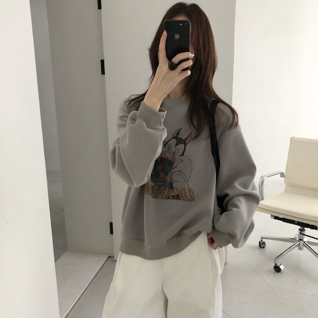 7米-韩系卡通图案百搭通勤加绒加厚卫衣(尺码仅供参考)V2567