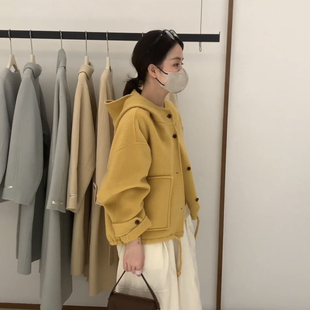 含90羊毛 羊毛外套 2518 澳毛韩系休闲宽松连帽短款 CHITI驰媞