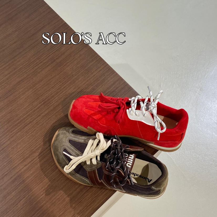 SOLOS ACC力休闲撞色拼接双鞋带运动鞋磨砂牛皮AM78001830