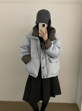 Hand made-简约韩系立领短款加厚保暖羽绒服外套i02104