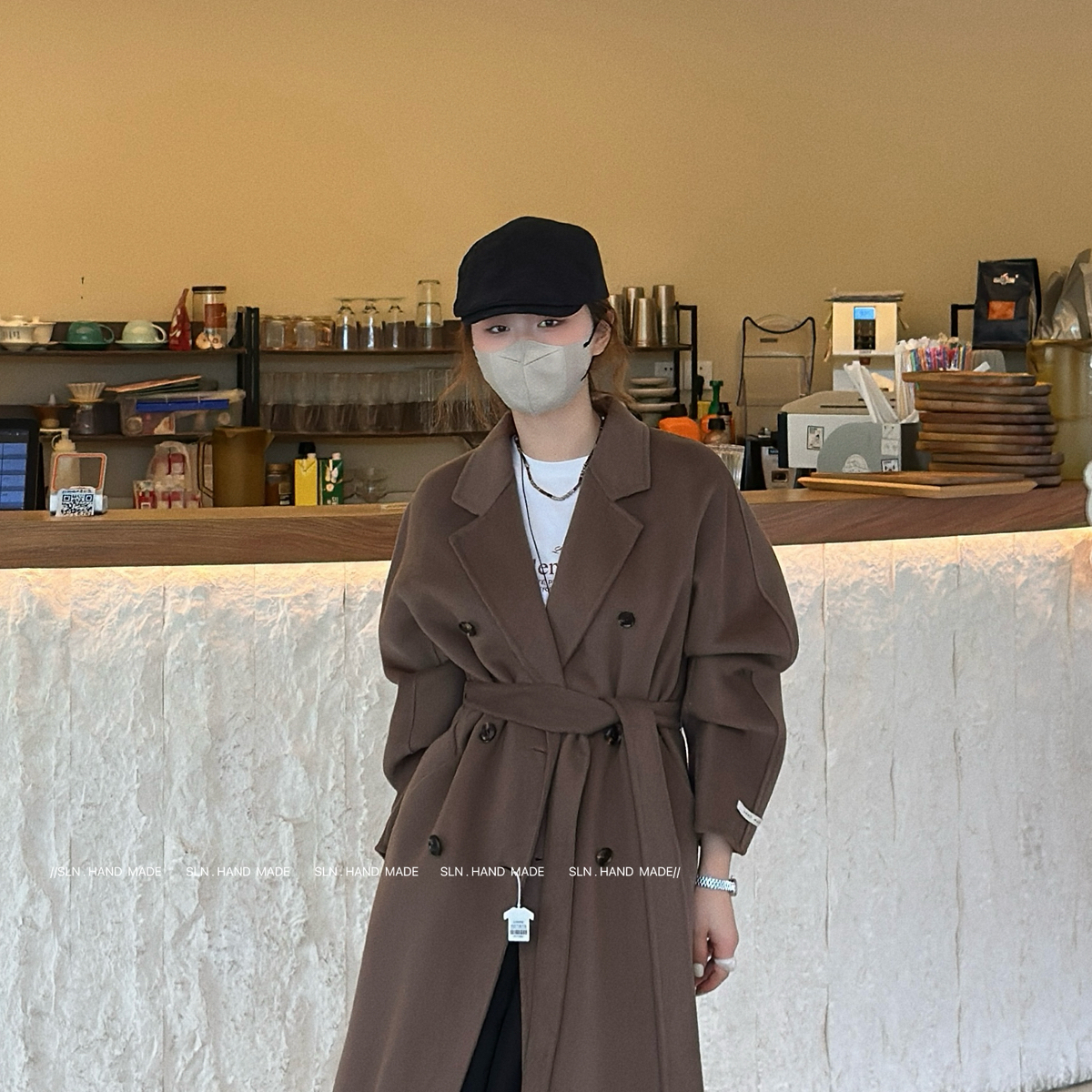 LN-手感贼好经典大牌款羊毛外套(配腰带)（含95羊毛）(5羊绒)2800