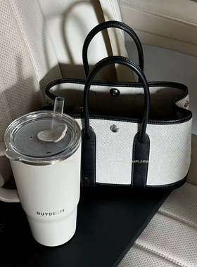 ARAN PLAMM-手提包新款潮帆布拼皮迷你20寸斜挎包(配肩带)