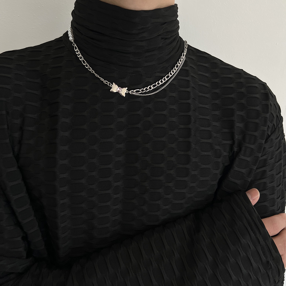 珍珠蝴蝶项链男奢小众设计高级