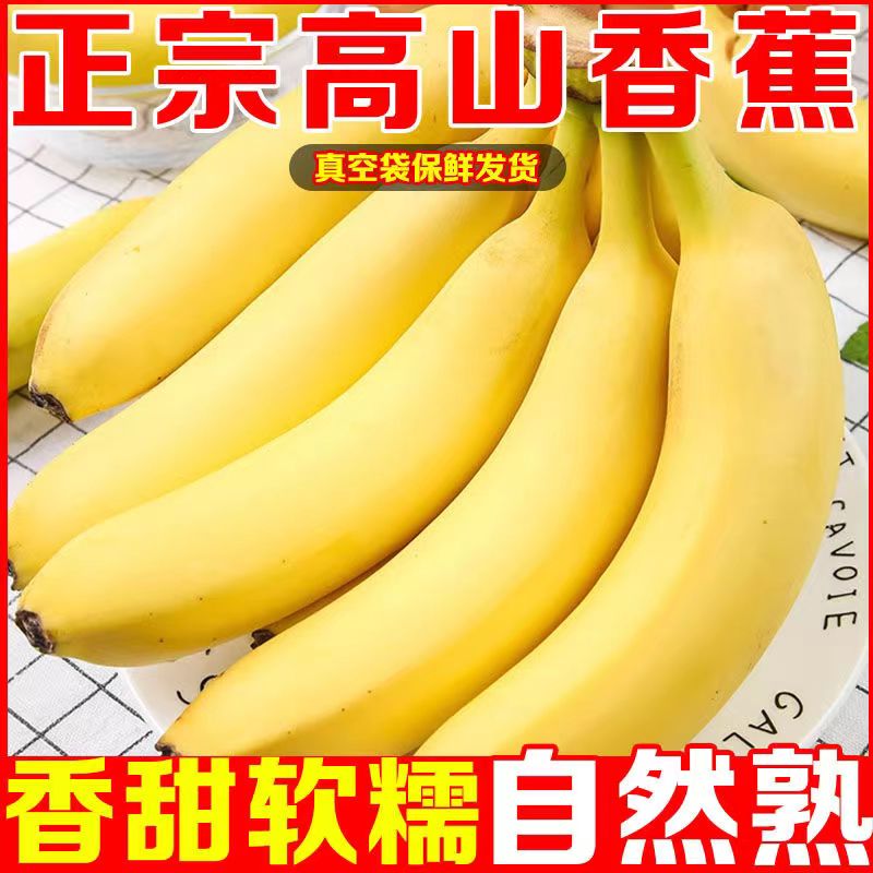 现摘高山甜香蕉5斤新鲜水果当季大芭蕉小米蕉孕妇整箱包邮自然熟