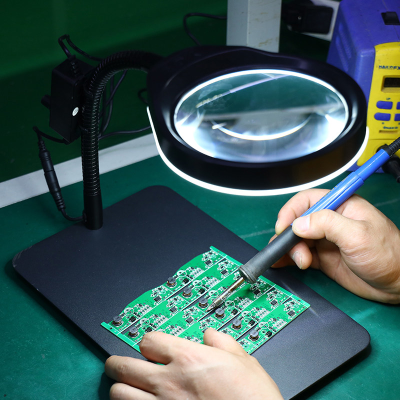 SHOCREX高清放大镜KR-TS1120-30倍高倍LED冷暖灯台式适用老人阅读