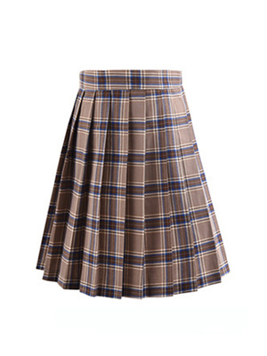 half body plaid all-match pleated skirt 半身格子百搭百褶裙