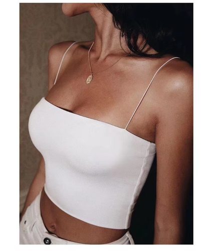 纯色平底抹胸百搭背心