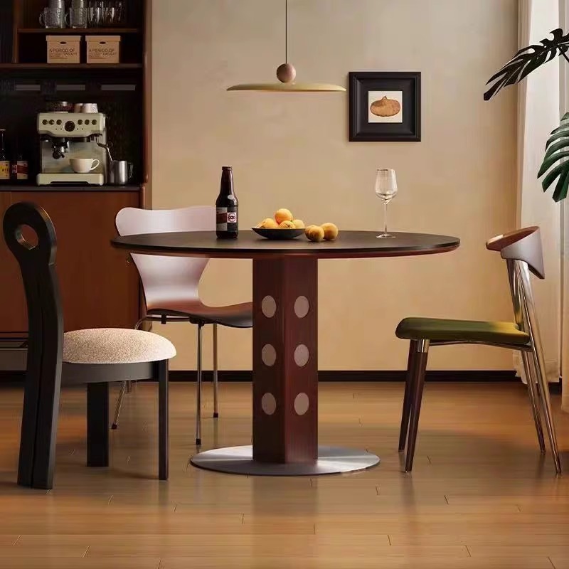 德利丰包豪斯实木岩板餐桌