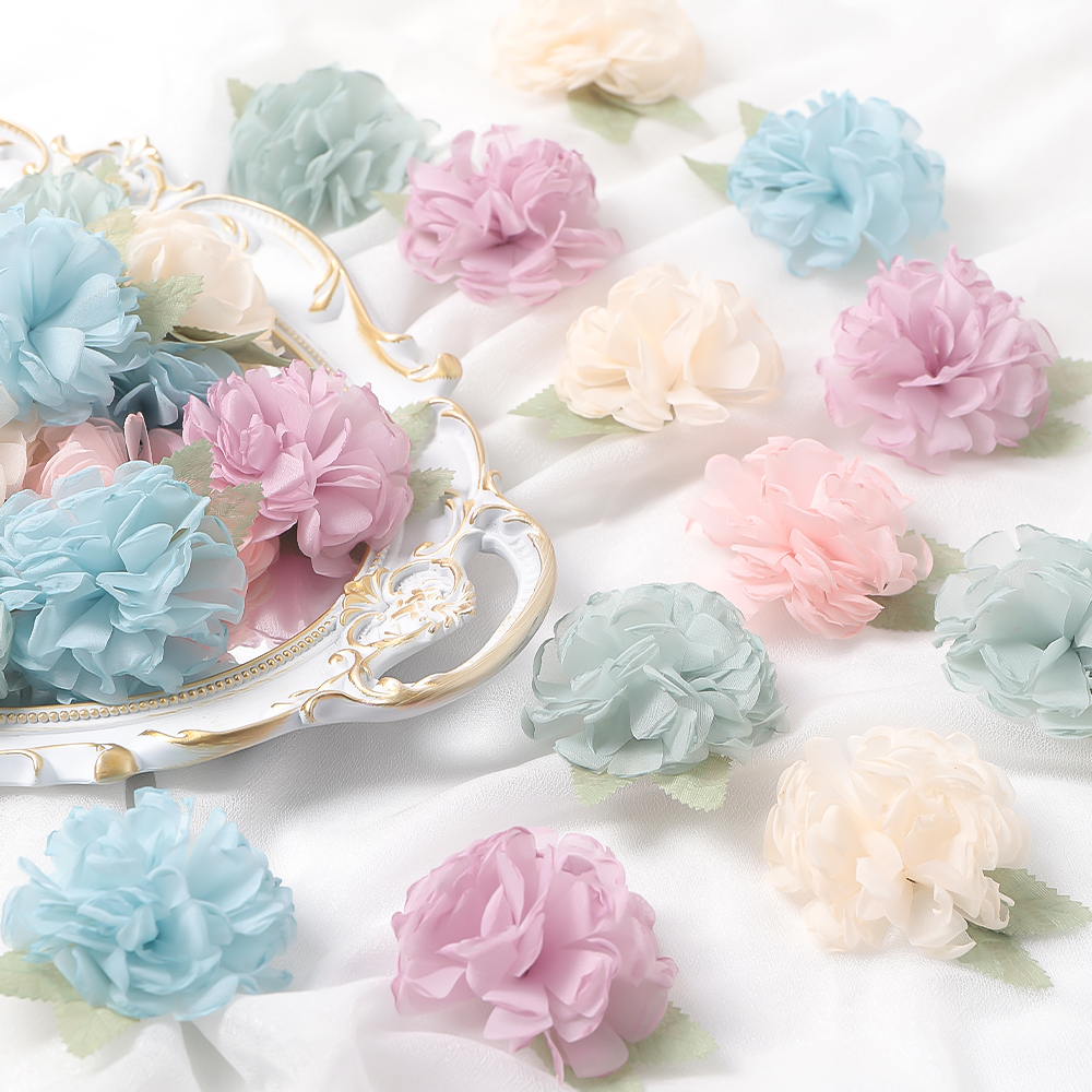 双叶仿真菊花假花绢花发饰头饰