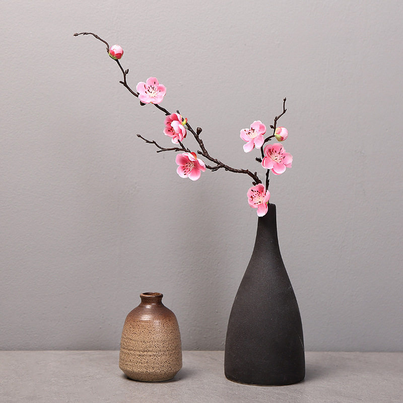 仿真梅花枝摆件 客厅餐桌盆景腊梅摆设 假花家居室内装饰拍照道具