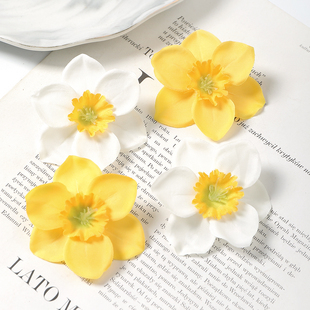 仿真水仙花花头 假花绢花 古风汉服发饰服饰装饰头花配件婚庆拍照