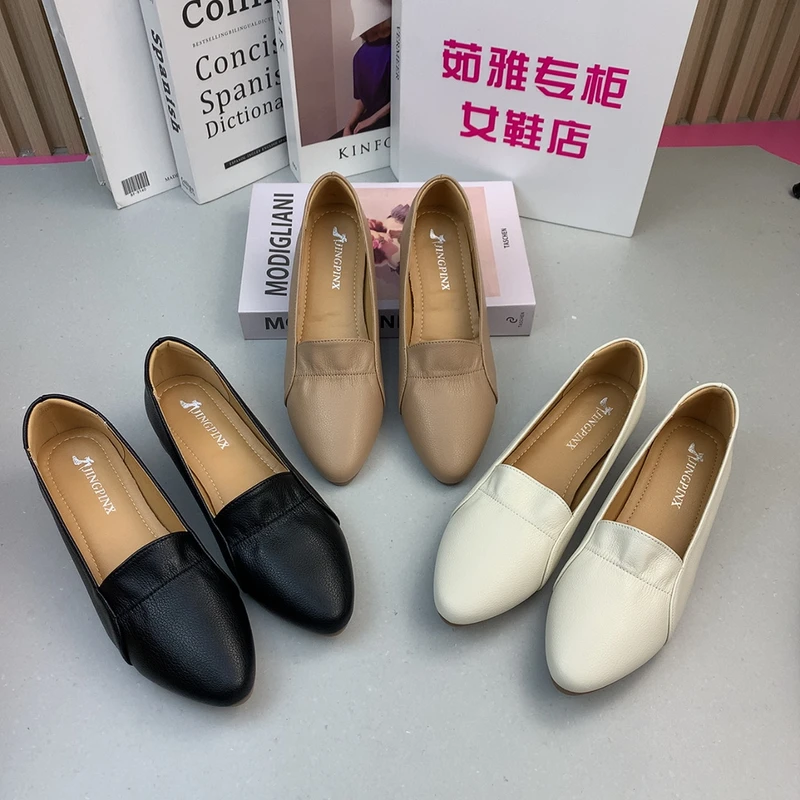 茹雅轻奢女鞋工厂通勤低跟单鞋一脚蹬软底气质女鞋春秋休闲鞋